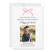 モダンエレガントトレンディースタイリッシュピンクボウ卒業