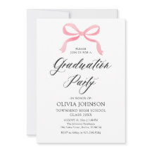 モダンエレガントトレンディースタイリッシュピンクボウ卒業