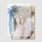 モダンエレガントトレンディースタイリッシュブルーボウ卒業 ベラム紙招待状 (オフセット (カップル))