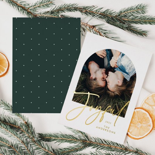 モダンエレガントトレンディータイポグラフィグリーン1 photo foi 箔シーズンカード