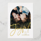 モダンエレガントトレンディータイポグラフィグリーン1 photo foi 箔シーズンカード (正面)