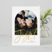 モダンエレガントトレンディータイポグラフィグリーン1 photo foi 箔シーズンカード (立ち正面)