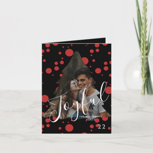 モダンエレガントトレンディータイポグラフィレッド1枚 シーズンカード (正面)