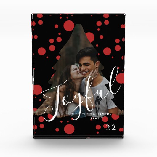 モダンエレガントトレンディータイポグラフィレッド1枚 フォトブロック (正面)