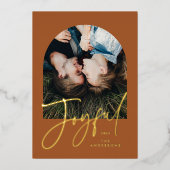 モダンエレガントトレンディータイポグラフィrust 1写真 箔シーズンカード (正面)