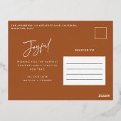 モダンエレガントトレンディータイポグラフィrust 1写真 箔シーズンポストカード (裏面)