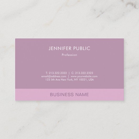 モダンエレガントトレンディーパープルテンプレートプロフェッショナル 名刺 (裏面)