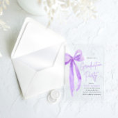 モダンエレガントトレンディーパープルボウ卒業パーティー アクリル招待状