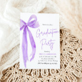 モダンエレガントトレンディーパープルボウ卒業 招待状