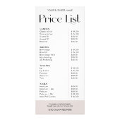 モダンエレガントトレンディーロゴの価格表 ラックカード (正面)