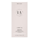 モダンエレガントトレンディーロゴの価格表 ラックカード (裏面)