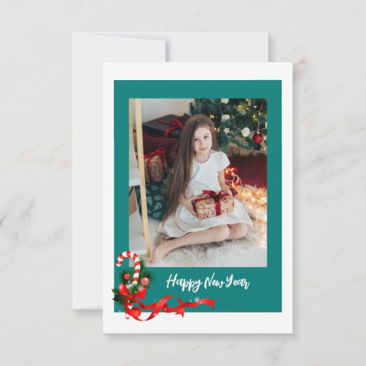 モダンエレガントトレンディー一枚クリスマスカード (正面)