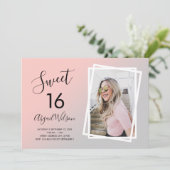 モダンエレガントトレンディーsweet sixteen誕生会 招待状 (スタンド正面)