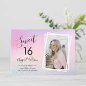 モダンエレガントトレンディーsweet sixteen誕生会 招待状 (スタンド正面)