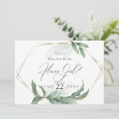 モダンエレガントトロピカルリーフ　フラワーガールになって 招待状 (スタンド正面)