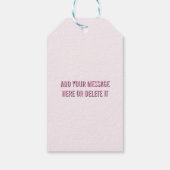 モダンエレガントハッピーバレンタインデーピンクハート ギフトタグ (裏面)