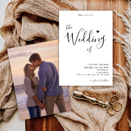 モダンエレガントハート書写結婚撮影 招待状