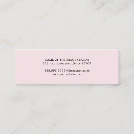 モダンエレガントバラカラフルパンチ美しいサロン ロイヤリティカード (裏面)