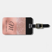 モダンエレガントバラパーソナライズされた金ゴールド ラゲッジタグ (正面横)