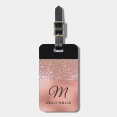 モダンエレガントバラパーソナライズされた金ゴールド ラゲッジタグ (正面縦)