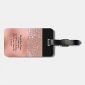 モダンエレガントバラパーソナライズされた金ゴールド ラゲッジタグ (裏面横)