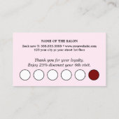 モダンエレガントバラホワイトサークルサロン ロイヤリティカード (裏面)