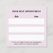 モダンエレガントバラホワイトヘアサロン 予約カード (正面)