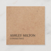 モダンエレガントバラ印刷クラフト紙コンサルタント スクエア名刺 (正面)
