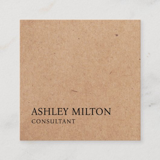 モダンエレガントバラ印刷クラフト紙コンサルタント スクエア名刺 (正面)