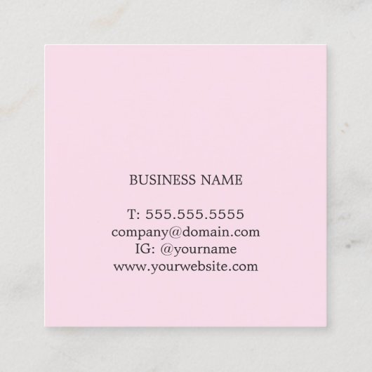 モダンエレガントバラ印刷クラフト紙コンサルタント スクエア名刺 (裏面)