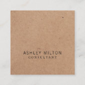 モダンエレガントバラ印刷クラフト紙コンサルタント スクエア名刺 (正面)