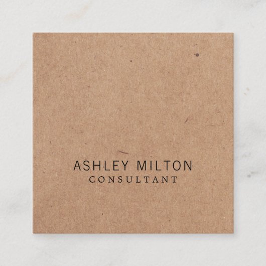 モダンエレガントバラ印刷クラフト紙コンサルタント スクエア名刺 (正面)