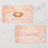 モダンエレガントバラ大理石，グリッター唇 名刺 (正面/裏面)