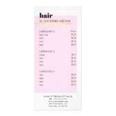 モダンエレガントバラ白フェイク金ゴールド線サロン ラックカード (正面)