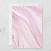 モダンエレガントバラ紫の結婚リングや輪 招待状 (裏面)