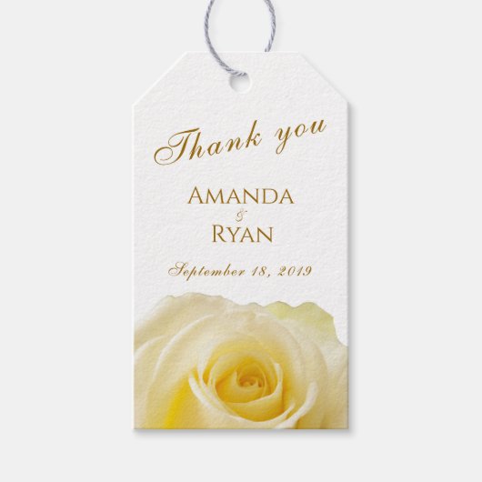 モダンエレガントバラ結婚フローラ ギフトタグ (正面)