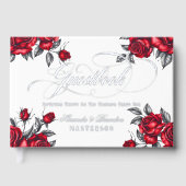 モダンエレガントバラ結婚フローラ ゲストブック (正面)