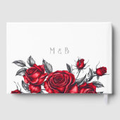 モダンエレガントバラ結婚フローラ ゲストブック (裏面)