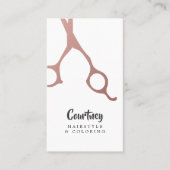 モダンエレガントバラ金ゴールドはさみ美容師 名刺 (正面)