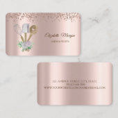 モダンエレガントバラ金ゴールドカップケーキ,スイーツ,ベーカリーバス 名刺 (正面/裏面)