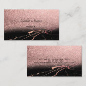 モダンエレガントバラ金ゴールドグリッターグラデーション、大理石 名刺 (正面/裏面)