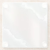 モダンエレガントバラ金ゴールドグリッターシルバーマーブル ガラスコースター (裏面)