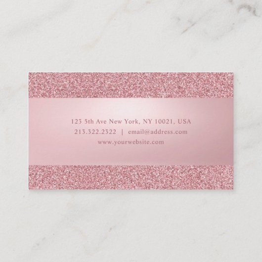 モダンエレガントバラ金ゴールドグリッターテンプレート 名刺 (裏面)