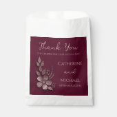 モダンエレガントバラ金ゴールドグリッターフローラ&ブルゴーニュ フェイバーバッグ (正面)