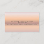 モダンエレガントバラ金ゴールドグリッター《写真》ぼけ味グラデーション 名刺 (裏面)