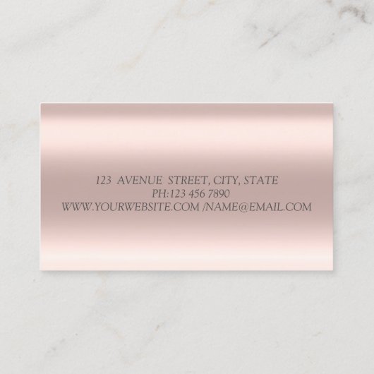 モダンエレガントバラ金ゴールドグリッター 名刺 (裏面)