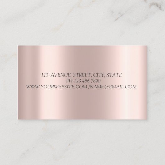 モダンエレガントバラ金ゴールドケーキ菓子 名刺 (裏面)