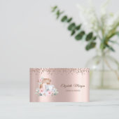 モダンエレガントバラ金ゴールドダイヤモンド、ミキサーフラワーズ 名刺 (スタンド正面)