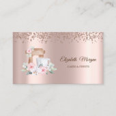 モダンエレガントバラ金ゴールドダイヤモンド、ミキサーフラワーズ 名刺 (正面)