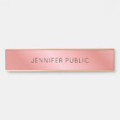 モダンエレガントバラ金ゴールドパーソナライズされたテンプレート サインプレート (正面)